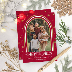 Cartes Pour Fêtes Annuelles Arch Frame Photo famille de Noël