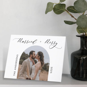 Cartes Pour Fêtes Annuelles Arch Photo Moderne Joyeux Marié Mariage Noël