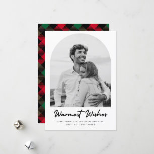 Cartes Pour Fêtes Annuelles Arch Photo Plaid Couple Christmas