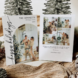 Cartes Pour Fêtes Annuelles Arch Photo typographie Boho Joyeuses Fêtes