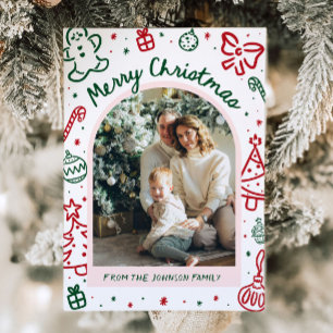 Cartes Pour Fêtes Annuelles Arche à main fantaisie photo Joyeux Noël