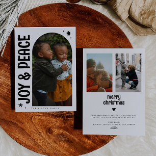 Cartes Pour Fêtes Annuelles Arche blanche minimaliste Joie & Paix