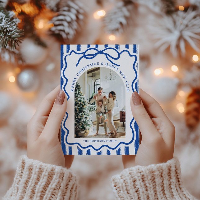 Cartes Pour Fêtes Annuelles Arche de Bow Scribble moderne Noël (Créateur téléchargé)