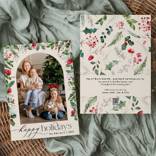 Cartes Pour Fêtes Annuelles Arche de décoration botanique Boho Joyeuses Fêtes 