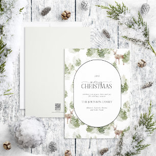 Cartes Pour Fêtes Annuelles Arche de forêt d'hiver moderne rustique Joyeux Noë