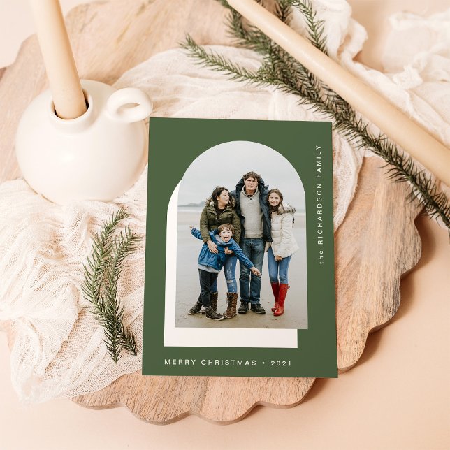 Cartes Pour Fêtes Annuelles Arche de Noël simple | Deux photos modernes (Créateur téléchargé)