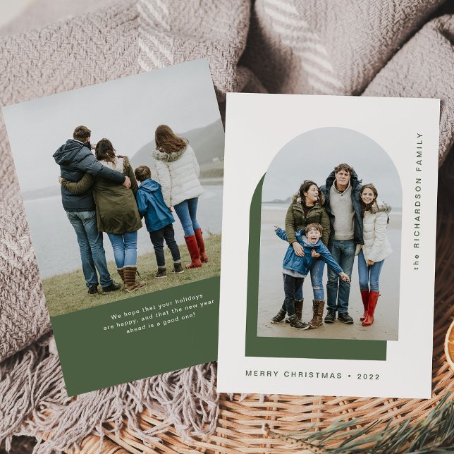 Cartes Pour Fêtes Annuelles Arche de Noël simple | Deux photos modernes (Créateur téléchargé)