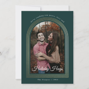 Cartes Pour Fêtes Annuelles Arche d'or Script photo Noël
