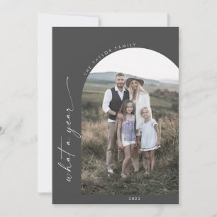 Cartes Pour Fêtes Annuelles Arche moderne Boho   Grey Quelle Année Photo