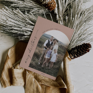 Cartes Pour Fêtes Annuelles Arche moderne Boho Saumon Joyeux Noël photo
