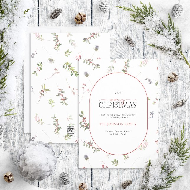 Cartes Pour Fêtes Annuelles Arche moderne chaude Berry hiver Joyeux Noël Holi (Créateur téléchargé)