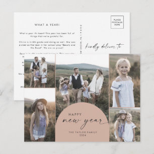 Cartes Pour Fêtes Annuelles Arche moderne Saumon Multi Photo Famille Nouvel