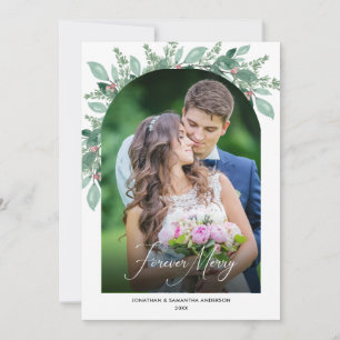 Cartes Pour Fêtes Annuelles Arche photo nouvellement mariée pour toujours Joye