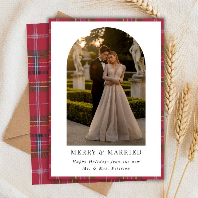 Cartes Pour Fêtes Annuelles Arche Plaid Photo Nouveautés Noël Joyeux Marié (Créateur téléchargé)
