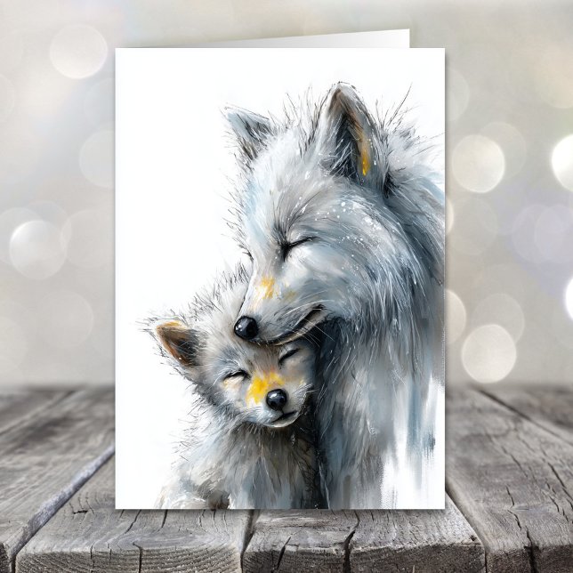 Cartes Pour Fêtes Annuelles Arctic Fox Mother's Day (Créateur téléchargé)