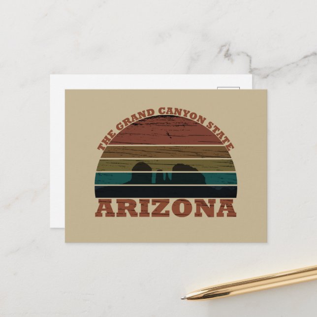 Cartes Pour Fêtes Annuelles Arizona sedona Grand canyon paysage rétro (Devant/Arrière en situation)