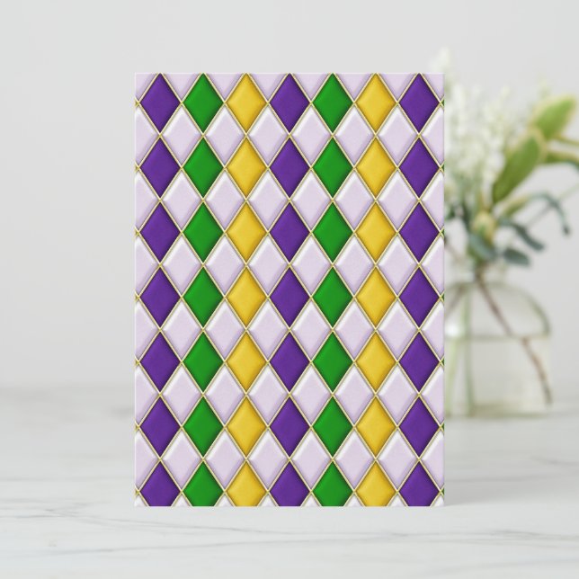 Cartes Pour Fêtes Annuelles Arlequin en verre tendu (Debout devant)