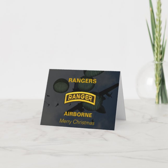 Cartes Pour Fêtes Annuelles Armée de rangers aéroportés irak nam vétérinaires (Devant)