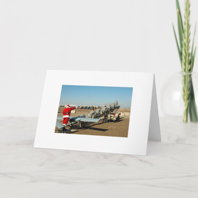 Cartes Pour Fêtes Annuelles Armée Père Noël (Devant)