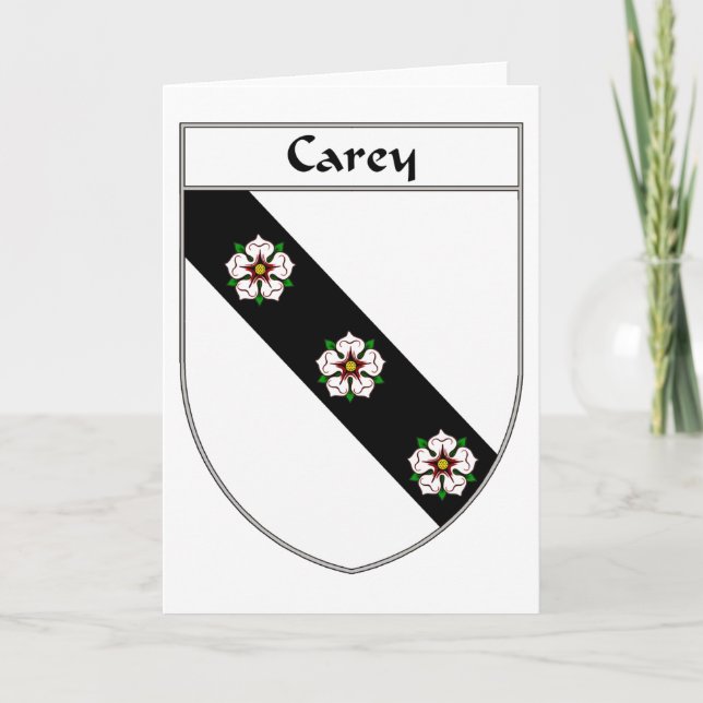 Cartes Pour Fêtes Annuelles Armoiries de Carey/crête de famille (Devant)