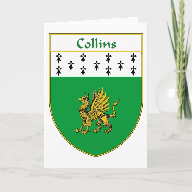 Cartes Pour Fêtes Annuelles Armoiries de Collins/crête de famille (Devant)