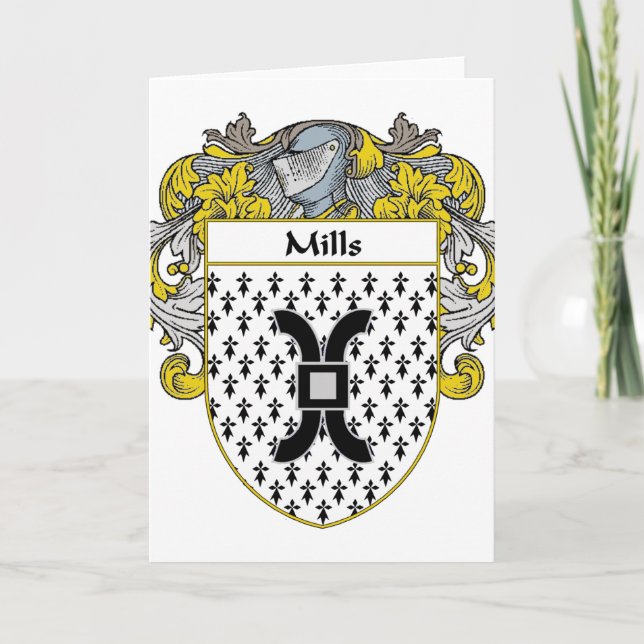 Cartes Pour Fêtes Annuelles Armoiries de Mills (mannequins) (Devant)