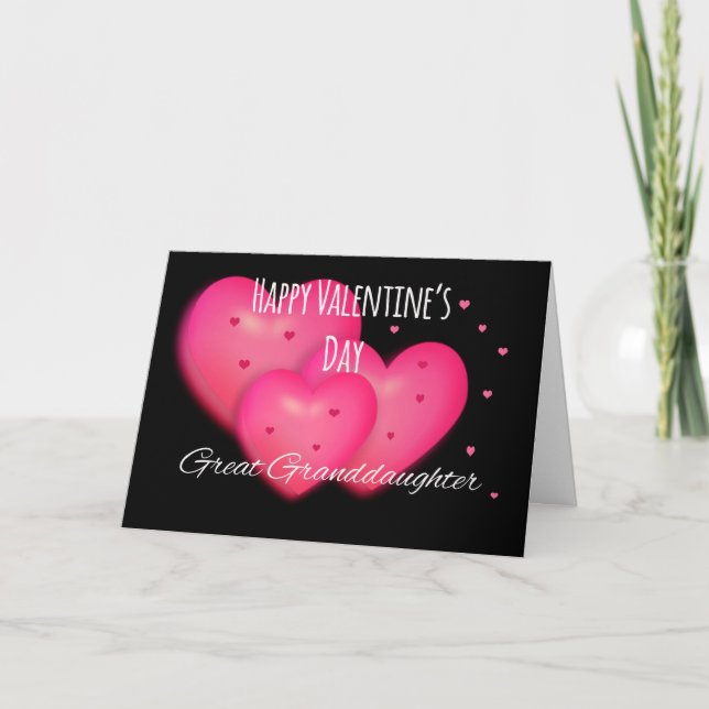 Cartes Pour Fêtes Annuelles Arrière-petite-fille de heureuse Sainte-Valentin (Devant)