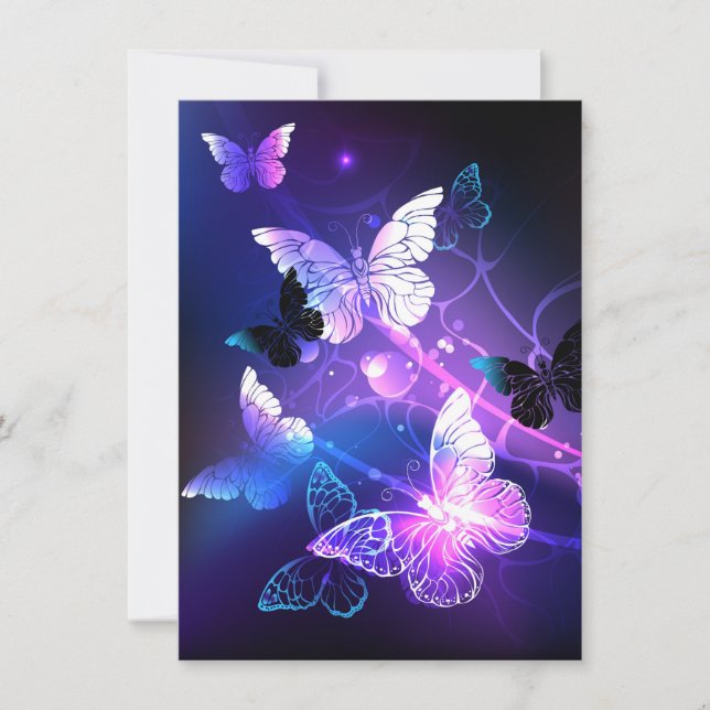 Cartes Pour Fêtes Annuelles Arrière - plan aux papillons de nuit (Devant)