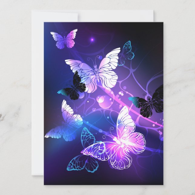 Cartes Pour Fêtes Annuelles Arrière - plan avec papillons de nuit (Devant)