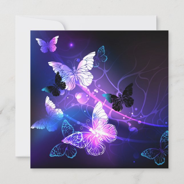 Cartes Pour Fêtes Annuelles Arrière - plan avec papillons de nuit (Devant)