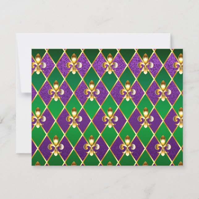 Cartes Pour Fêtes Annuelles Arrière - plan de bijoux Mardi Gras (Devant)