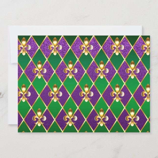 Cartes Pour Fêtes Annuelles Arrière - plan de bijoux Mardi Gras (Devant)