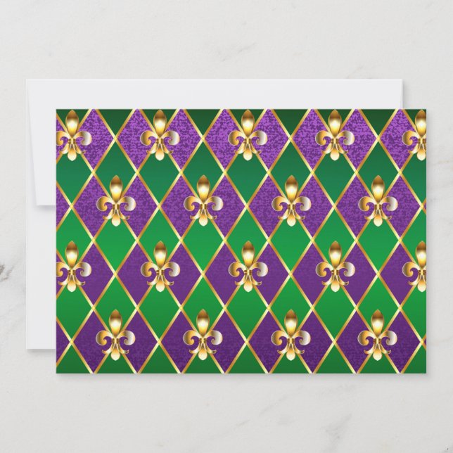 Cartes Pour Fêtes Annuelles Arrière - plan de bijoux Mardi Gras (Devant)