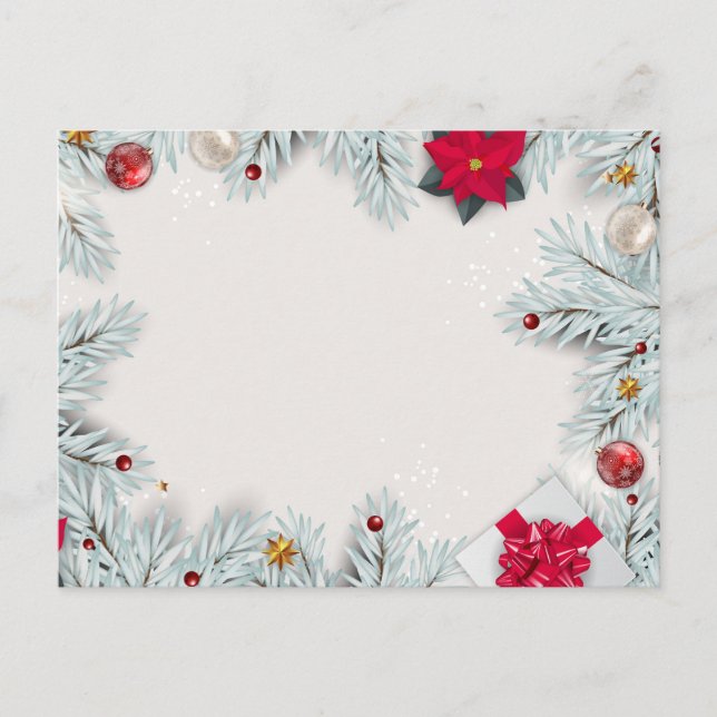 Cartes Pour Fêtes Annuelles Arrière - plan de cadre de Noël blanc (Devant)