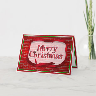 Cartes Pour Fêtes Annuelles Arrière - plan de Noël en brique rouge