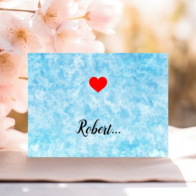 Cartes Pour Fêtes Annuelles Arrière - plan moderne Valentine Love Heart Blue (Créateur téléchargé)
