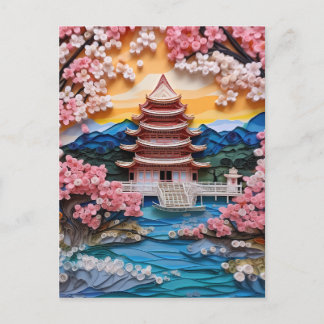 Cartes Pour Fêtes Annuelles Arrière - plan paysagiste japonais coloré