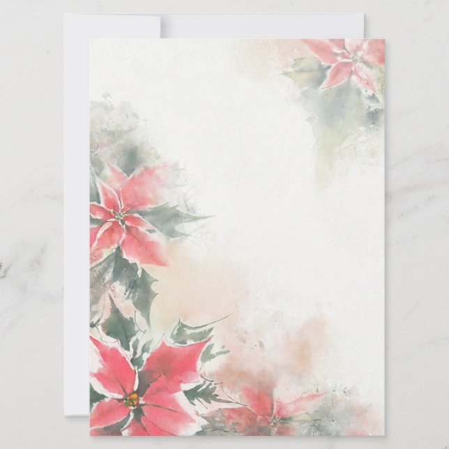 Cartes Pour Fêtes Annuelles Arrière - plan poinsettia souple vide (Devant)
