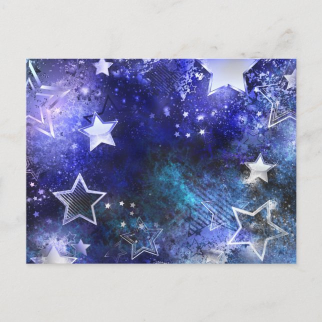 Cartes Pour Fêtes Annuelles Arrière - plan spatial avec étoiles (Devant)