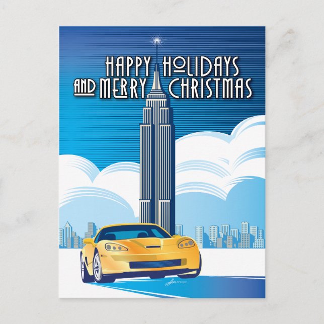 CARTES POUR FÊTES ANNUELLES ART AUTOMOBILE DE VETTE ÉLÉGANT (Devant)