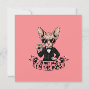 Cartes Pour Fêtes Annuelles Art de café avec un chat Sphynx patron cool