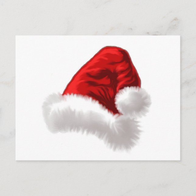 Cartes Pour Fêtes Annuelles Art de casquette de Père Noël de Noël (Devant)