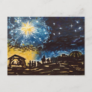Cartes Pour Fêtes Annuelles Art de la nativité dessiné à la main