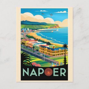 Cartes Pour Fêtes Annuelles Art de l'affiche de voyage rétro Napier Nouvelle-Z