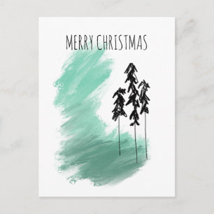 Cartes Pour Fêtes Annuelles art de l'arbre vert scandinave simple moderne ment
