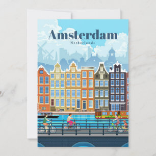 Cartes Pour Fêtes Annuelles Art de voyage Voyage à Amsterdam