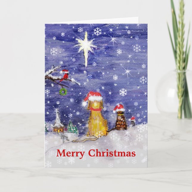 Cartes Pour Fêtes Annuelles Art d'original de Noël des animaux (Devant)