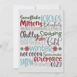 Cartes Pour Fêtes Annuelles Art du métro Winter Words