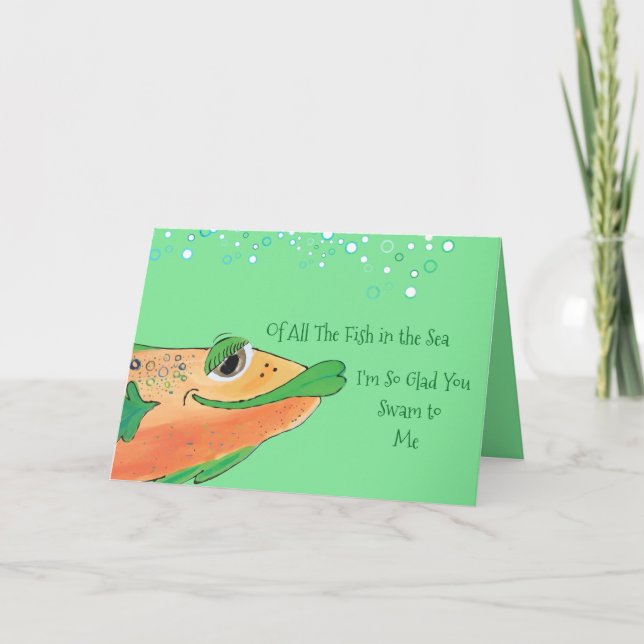 Cartes Pour Fêtes Annuelles Art Flirty de poissons de Valentine (Devant)