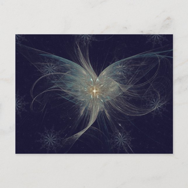 Cartes Pour Fêtes Annuelles Art fractal de l'Ange d'hiver (Devant)